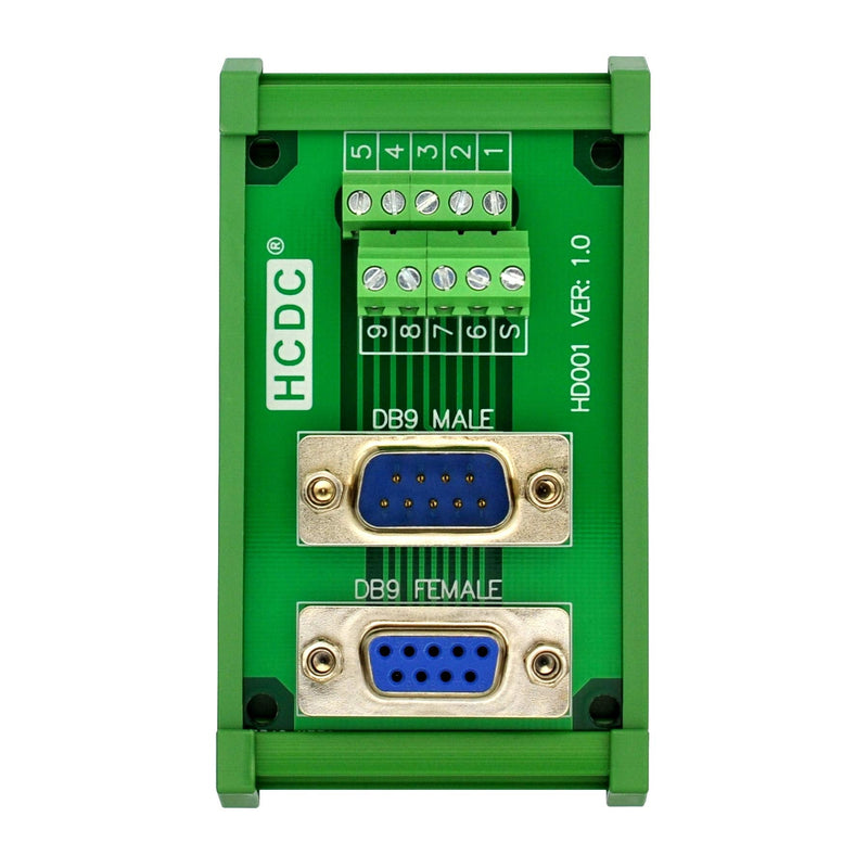 DIN Rail Mount D-SUB Male-Female Interface Module Terminal Block Breakout Board (DB9) DB9