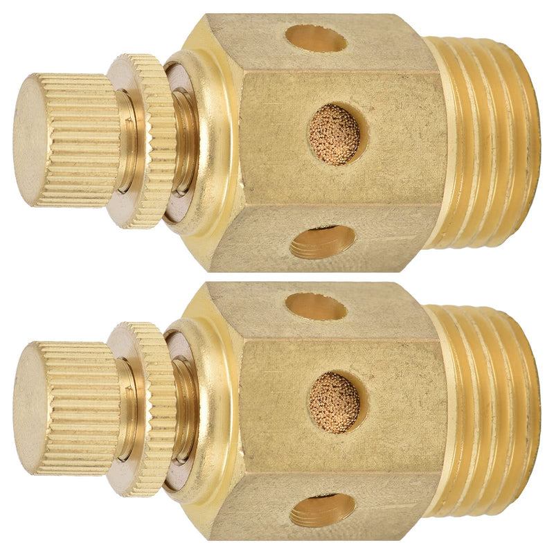 Pneumatic Silencer Brass Air Outlet Adjustable Throttle Silencer 1/2 Inch Good Resistance 30 DB Silencer 1/2 Inch Male Thread