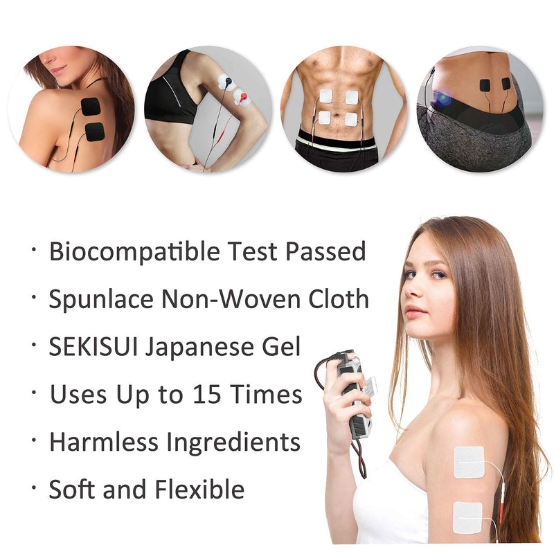 iStim Super Soft 2"x2" TENS Unit Electrodes for TENS Massage EMS - 100% Japanese Gel (2"X2" - 48 Pieces)