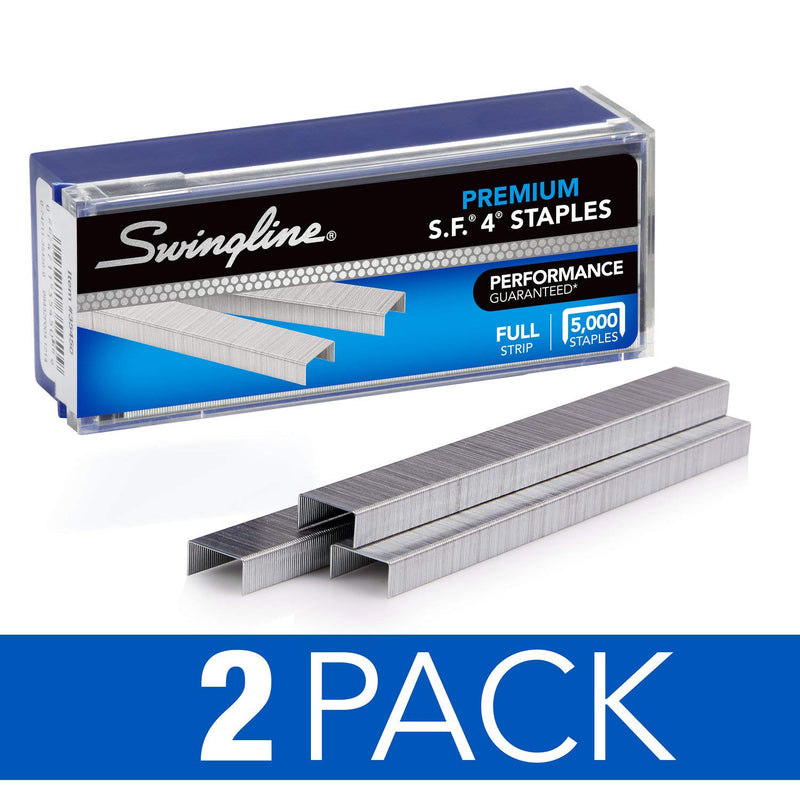 Swingline Staples, S.F. 4, Premium, 1/4" Length, 210/Strip, 5000/Box, 2 Pack (35450AZ) - S7035450AZ ,Silver , 2 Boxes