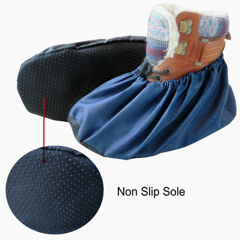 Dearyhome 2 Pairs Washable Reusable Shoe Covers Non Slip Work Boot Covers Shoe Protector for Household Contractors, X large