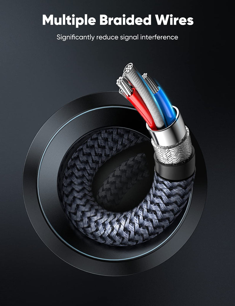 VESA Certified 8K DisplayPort Cable 6.6FT, Capshi DP 1.4 Cable Nylon Braided/Aluminum Alloy(4K@144Hz,8K@60Hz) Computer Accessories Cable for Laptop PC TV etc-Gaming Monitor (Grey) 6.6 Feet Grey