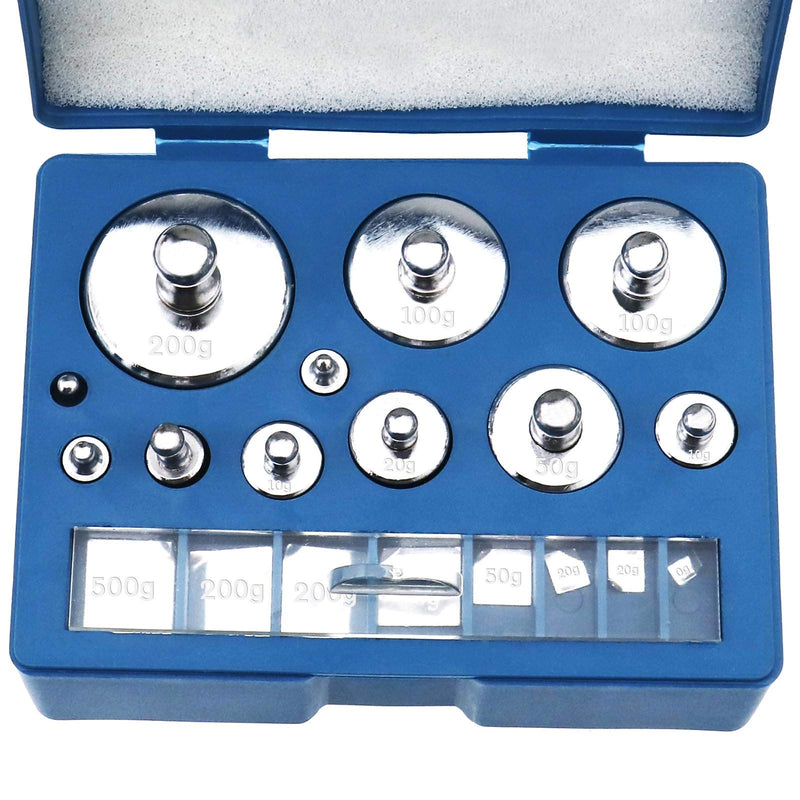 YINETTECH 19 PCS. Calibration Gram Scales Weights Kit with 1 Tweezers 10mg to 200g Digital Scale Jewelry Science Laboratory