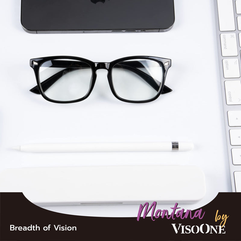 Blue Light Blocking Glasses Square with Anti Computer Glare for Gaming Reading Women and Men Black