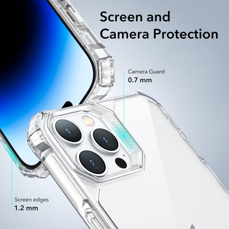 ESR Air Armor Case, Compatible with iPhone 14 Pro Max Case, Military-Grade Drop Protection, Shock-Absorbing Air-Guard Corners, Yellowing Resistant, Hard Acrylic Back, Scratch Resistant, Clear