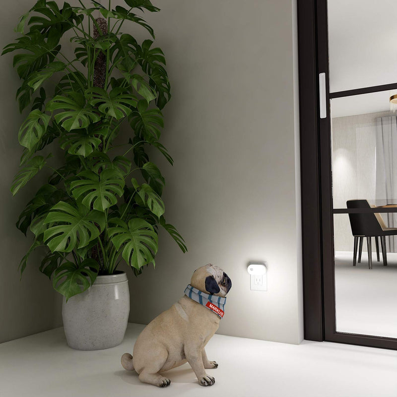 Motion Sensor Night Light Plug in, LYRIDZ LED Nightlight Super Bright 1-120LM Smart Cold White Light with Stepless Adjustable Brightness for Bedroom, Kitchen, Stairs, Hallway, 2 Pack