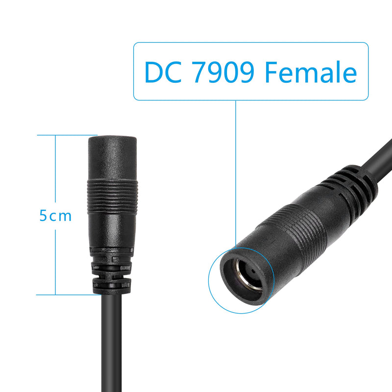 RIIEYOCA XT60 to DC 8mm Connector Adapter,XT60 Female to DC 7.9mm x 0.9mm Female 14AWG Power Cable,for Portable Power Station Solar Generator Solar Panel(1M/3Ft) DC 7909 Female to XT60 Female