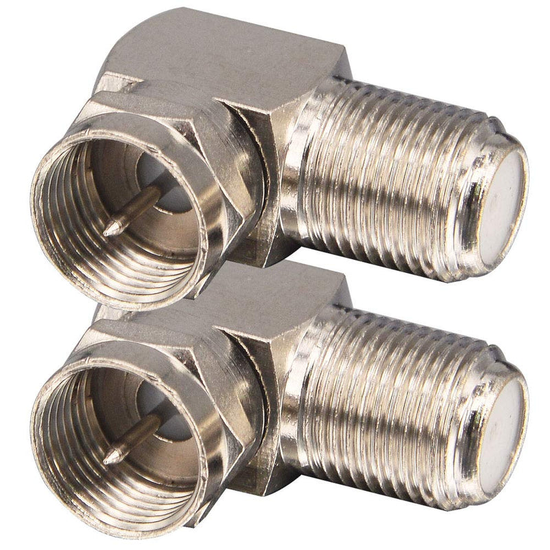 onelinkmore Coaxial Cable Right Angle Connector F Type Female to Male Adapter Right Angle Coax Connector F Male to Female Coaxial RG6 Adapter for Coax Cable and Wall Plates Coax 90 Degree Pack of 2 Green