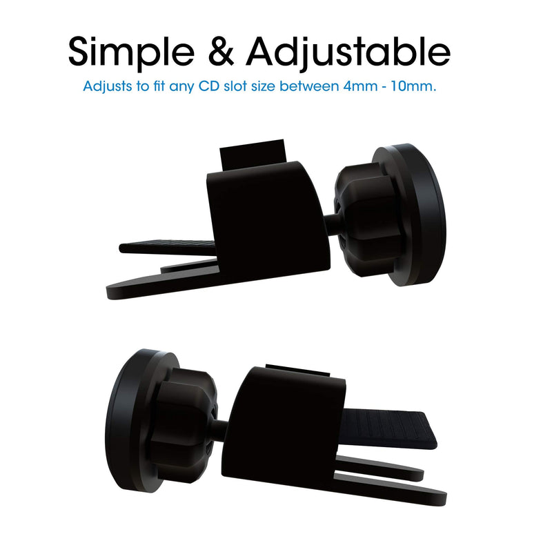 TechMatte MagGrip Universal Magnetic CD Slot Mini Car Mount with Extra Strong Magnetic Grip (1 Pack)