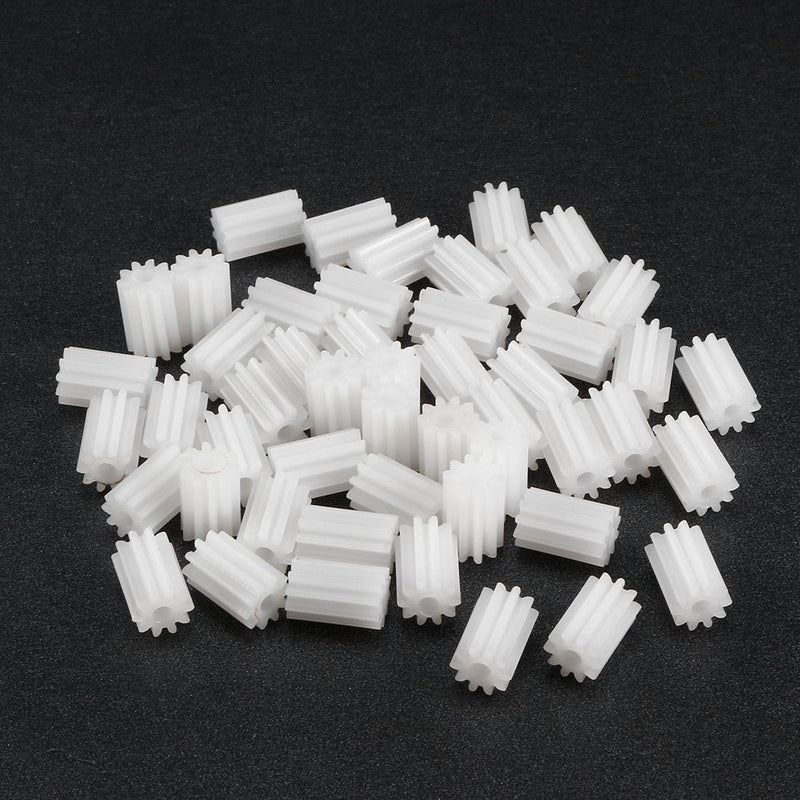 uxcell 50pcs Plastic Gears White 10 Teeth Model 102A Reduction Gear Plastic Worm Gears for RC Car Robot Motors