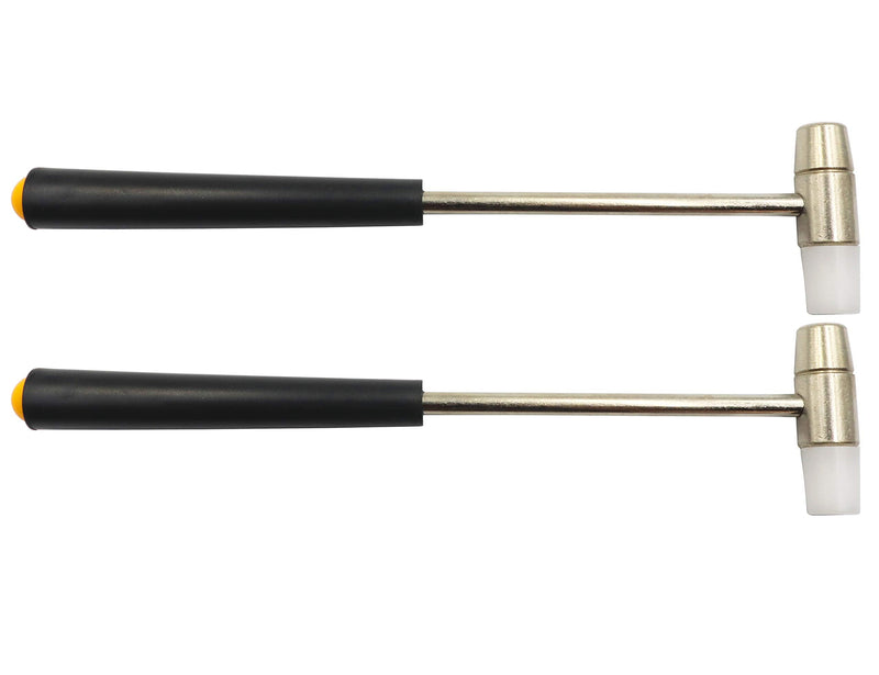 LBY 2-Pack Jewelers Dual Head Hammer, 11mm(.43'') Small Metal Hammer Black Handle Small Plastic Hammer Set, Non Slip Plastic Grip Perfect,for Leather Crafts Jewelry Hammer 11mm(.43'') Black Handle Small Hammer