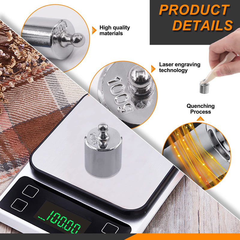 Rustark Precision Calibration Weight Set for Digital Balance Scale, Jewellery Scale (200g Set (Gram)) 200g Set (Gram)