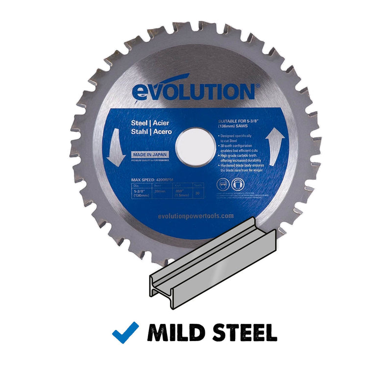 Evolution Power Tools 5-3/8BLADEST Steel Cutting Saw Blade, 5-3/8-Inch x 30-Tooth 5-3/8 Inch