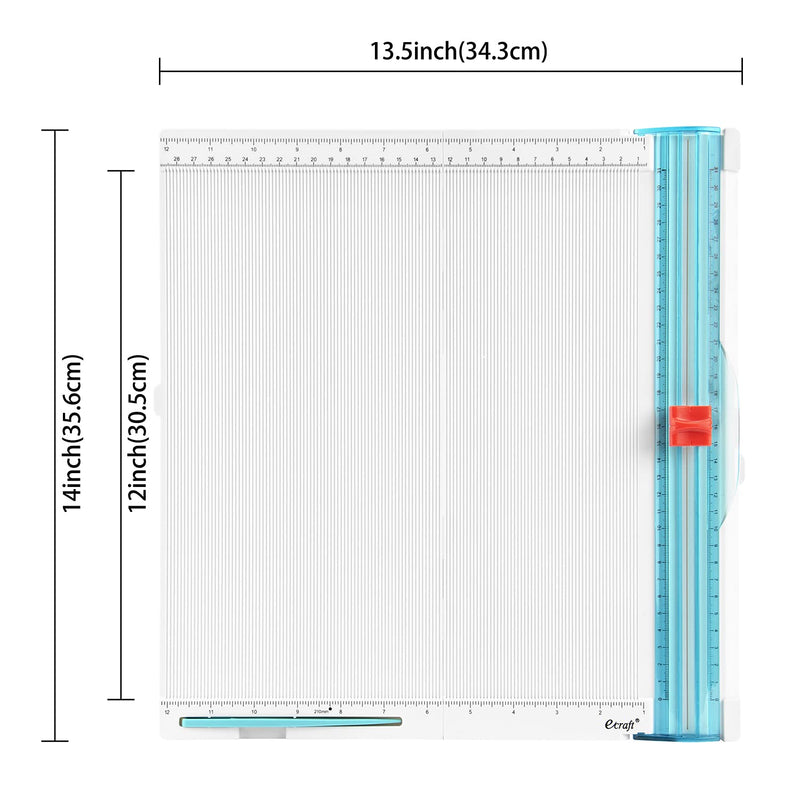 Craft Paper Trimmer and Scoring Board: 12 x 12inch Paper Trim Cutter Score Board by ecraft, Scoring Tool with Paper Folding, for Making Scrapbooking, crad, Coupons and Photo Ivory