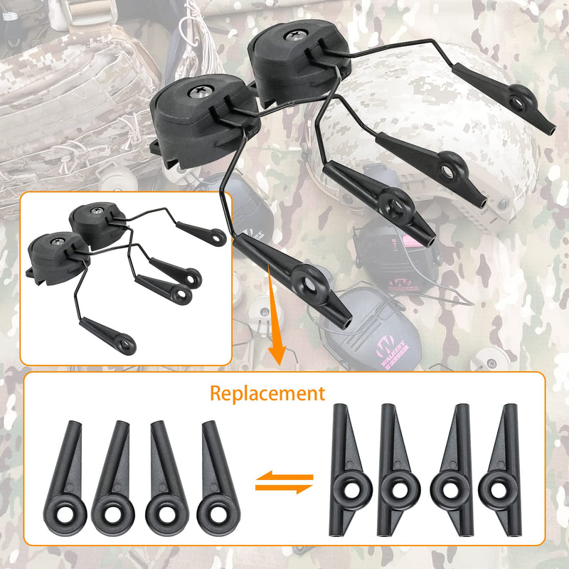ARC Rail Adapters Accessories for Walker Electronic Earmuffs,1Pair Black Mounting Adapter
