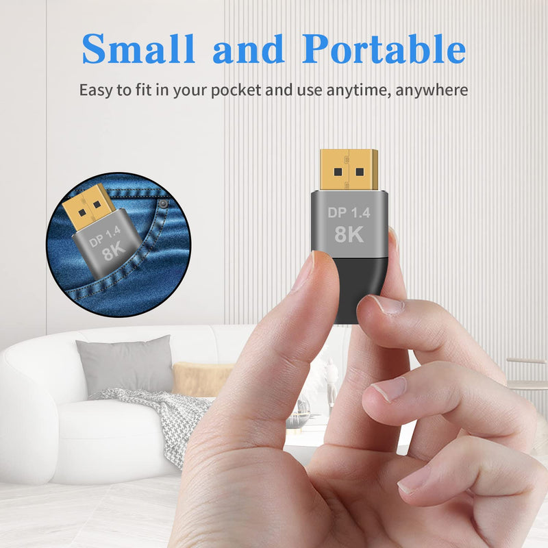 Duttek 8K DisplayPort to Mini DisplayPort Adapter 2 Pack , 32.4Gbps Mini DisplayPort to DisplayPort Adapter, DisplayPort Male to Mini Displayport Female Adapter Support Bi-Directional Transmission. 2Pack dp male to mini dp female