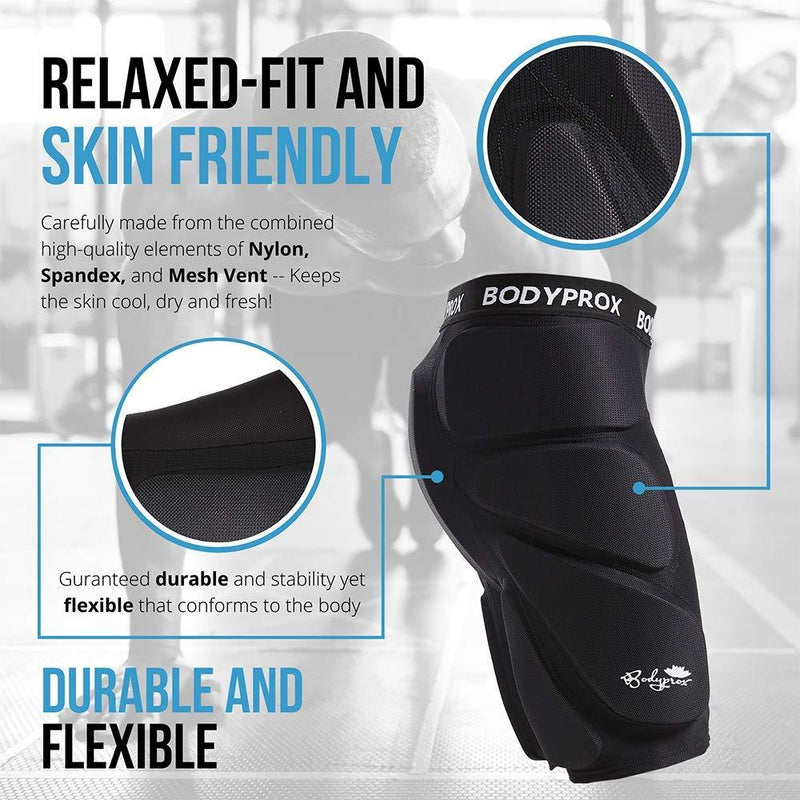 Bodyprox Protective Padded Shorts for Snowboard,Skate and Ski,3D Protection for Hip,Butt and Tailbone X-Small