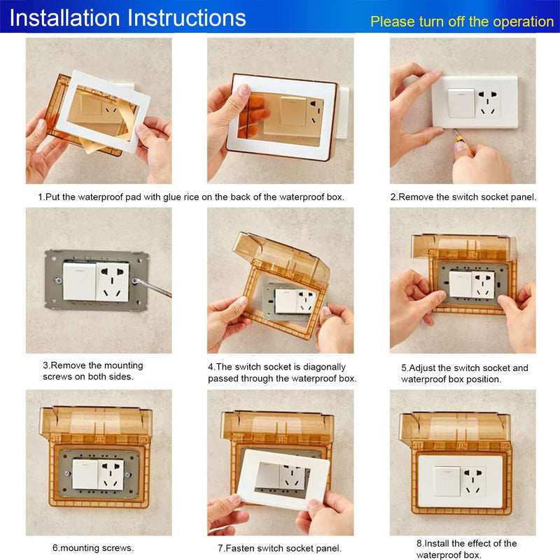 Fielect Weatherproof in Use Outlet Cover Plug Receptacle Protector for Retrofit Siding Construction White 86 Type 98x125x75mm 1Pcs 3.9"x4.9"x3"
