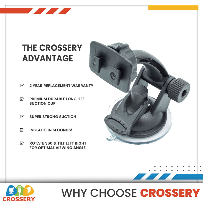 Crossery Suction Cup Windshield Mount Monitor for WRX Cobb Accessport V3 Mount Edge CTS3 Monitor SCT X4 Mount Edge CTS2 SCT X3 Ford Edge Evolution Cobb Accessport Mount Edge Insight CTS 2 Mount 9817