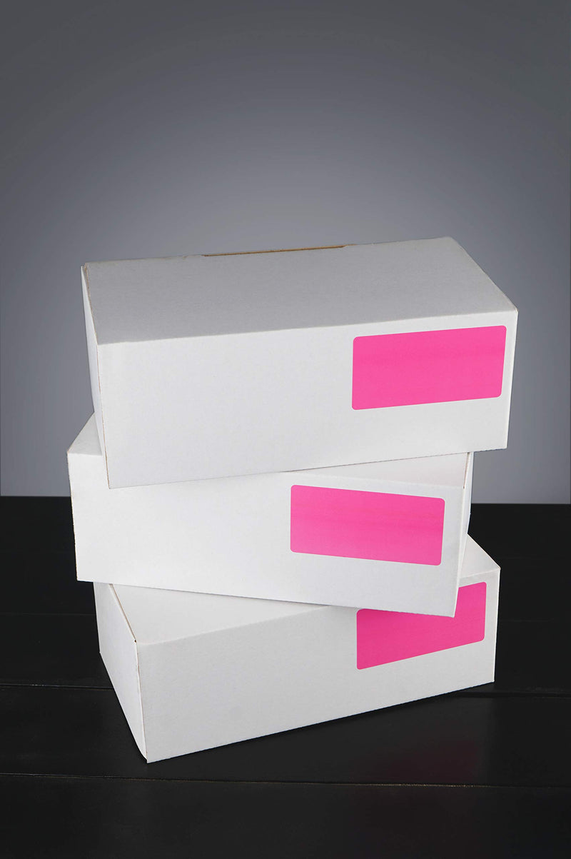 Royal Green Rectangular Color-Coding Stickers 4x2 inch (7.5cm x 2.5cm) Pink Label Roll - 250 Pack