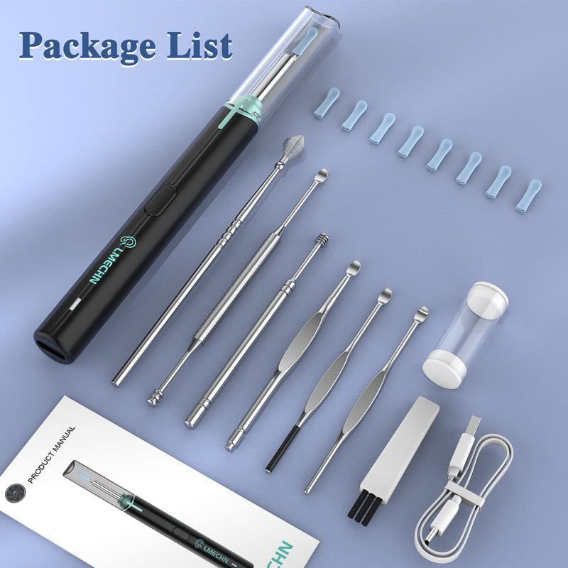 Earwax Remover Otoscope, LMECHN Endoscope Camera IP67 Waterproof, 1920P Wifi Ear Cleaner, Endoscope with 3.5 mm Lens and 6 LEDs for iPhone, iPad and Android Smartphones. (Black)