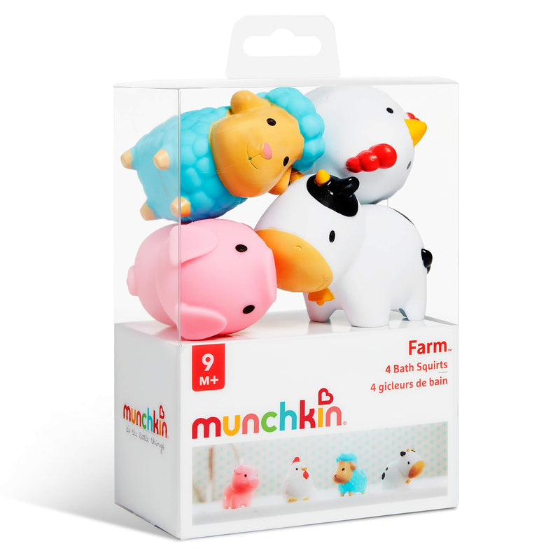Munchkin Squirtin Bath Toy, Barn Buddies 4 count Farm