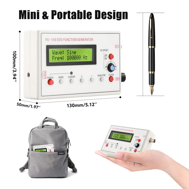 1HZ-500KHZ DDS Functional Signal Generator, Seesii DDS Function Low Frequency Signal Generator Sine/Triangle/Square/Sawtooth Waveform 1HZ-500KHZ