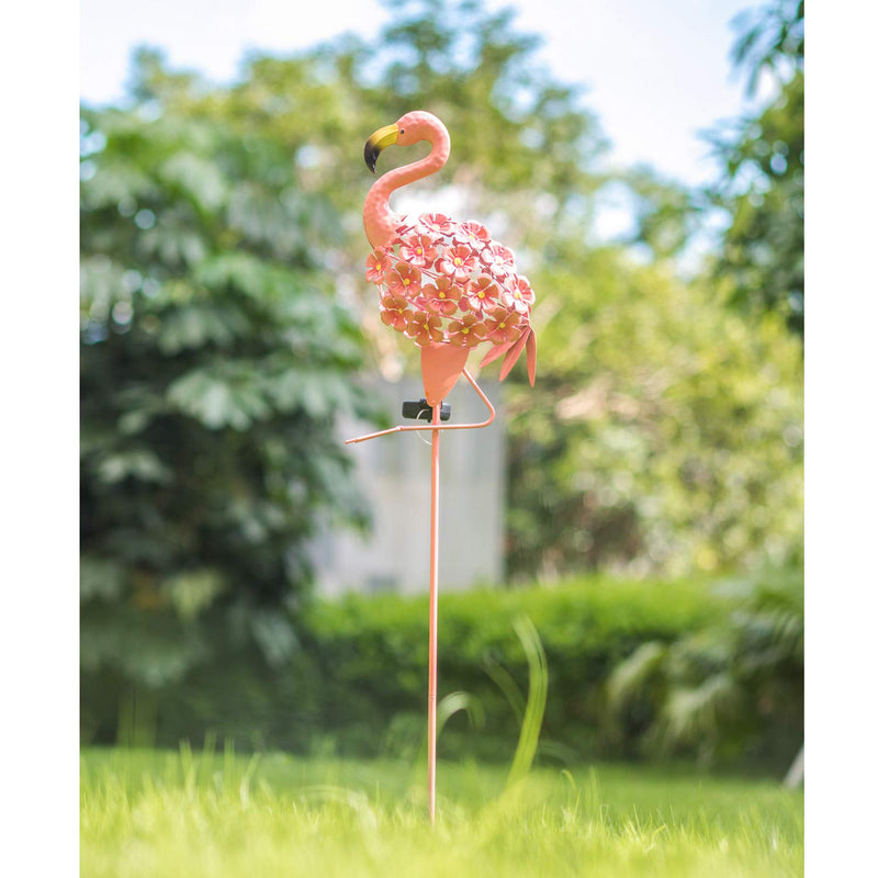 Homeimpro Garden Solar Lights,Flamingo Pathway Outdoor Stake Metal Lights,Waterproof Warm White LED for Lawn,Patio or Courtyard