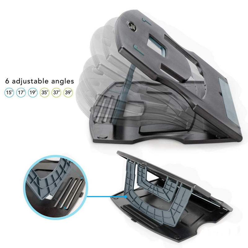 MAX SMART Tablet Drawing Stand, Laptop Stand Riser, Book Reading Stand, Foldable, Portable and Adjustable 6 Angles for Laptop, Digital Graphic Drawing Tablet, Artisul, iPad Pro, Wacom Cintiq (Gray) Gray