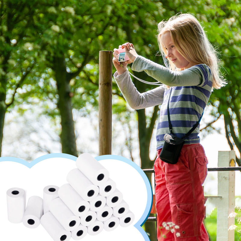 18Rolls Kids Instant Camera Refill Print Paper-White Thermal Printer Photo Paper Kids Camera for Kid's Instant Camera Favors Supplies-2.2 x 1.2 Inch