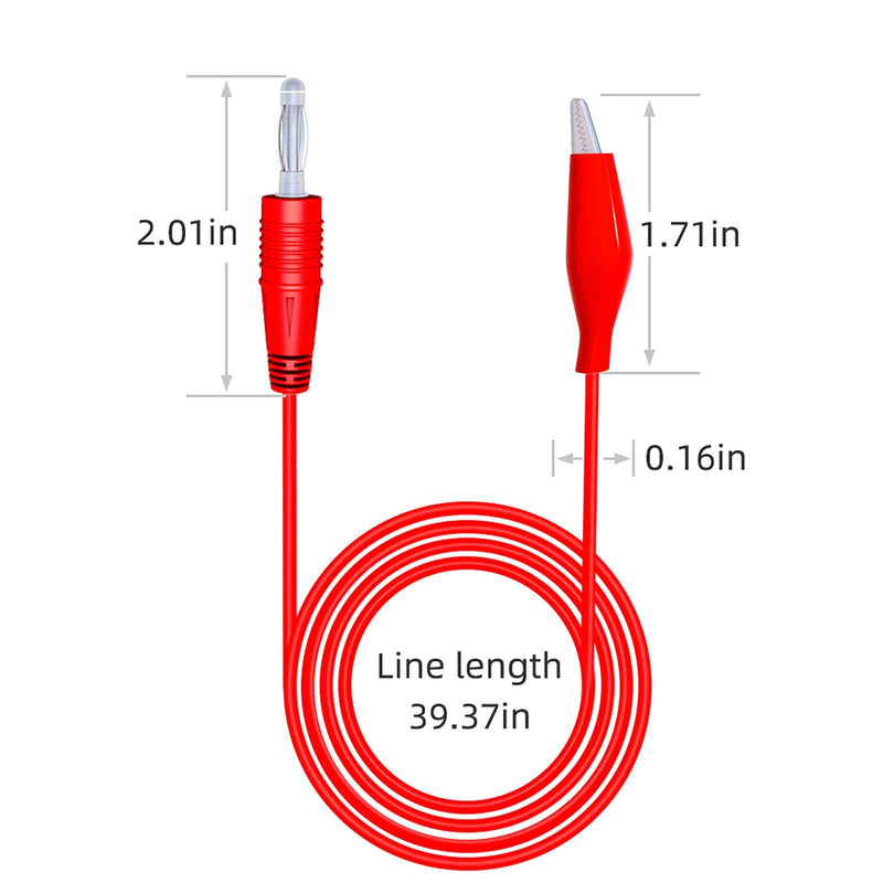 Goupchn 4mm Banana Plug to Alligator Clips Test Leads Kit Crocodile Clips Copper Soft Cable Wire Set 2PCS Red + Black