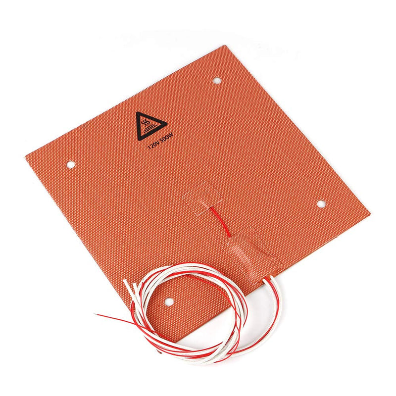 BCZAMD 235 X 235mm 120V 500W Silicone Rubber Heater Mat/Pad with NTC 100K Thermistor Strong Adhesive for 3D Printer Parts