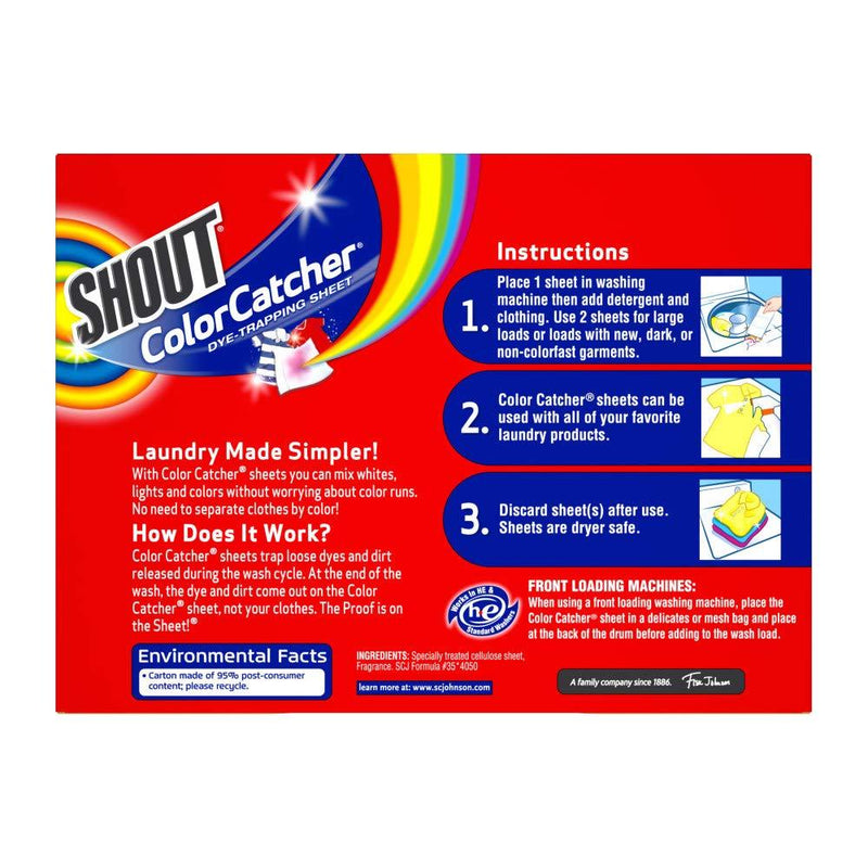 Shout Color Catcher Sheets for Laundry, Maintains Clothes Original Colors, 72 Count 72 Count (Pack of 1)