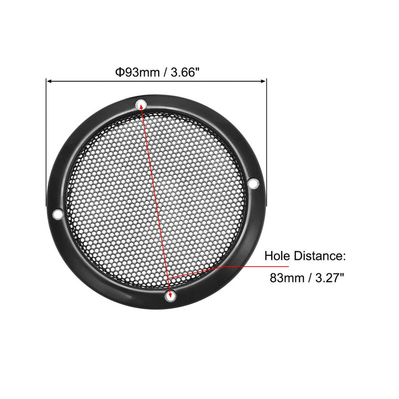 uxcell Speaker Grill Cover 3 Inch 93mm Mesh Decorative Circle Subwoofer Guard Protector Black 2pcs