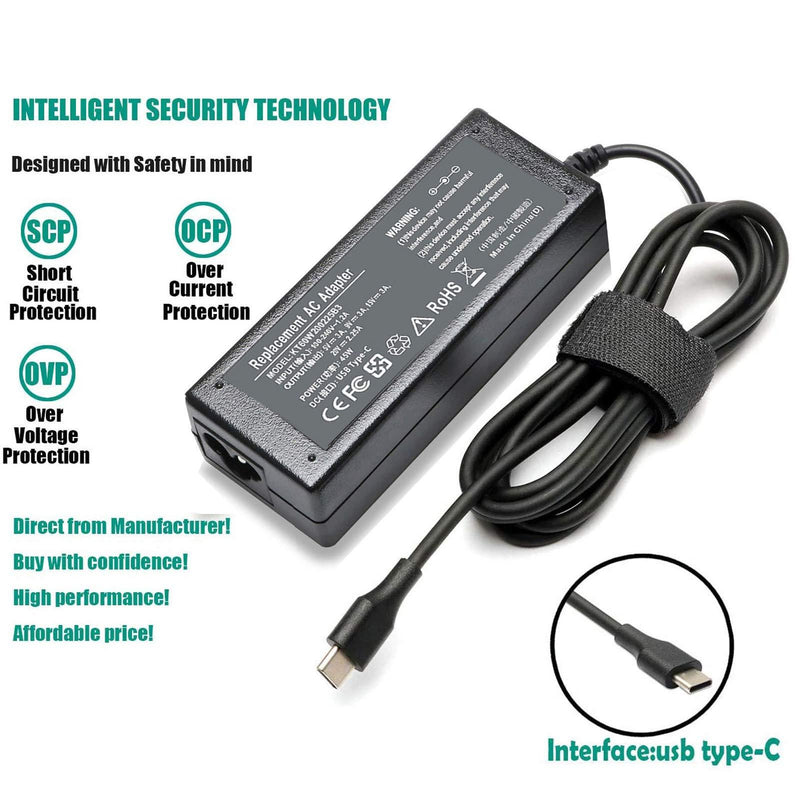 USB-C Charger Power Adapter Replacement for Acer Chromebook R13 11 11A G6 EE Convertible CB5-312T N16Q12 N17Q5 N18Q1 N15Q13 PA-1450-78 PA-1450-80 A16-045N1A ADP-45PE B Chromebook 315