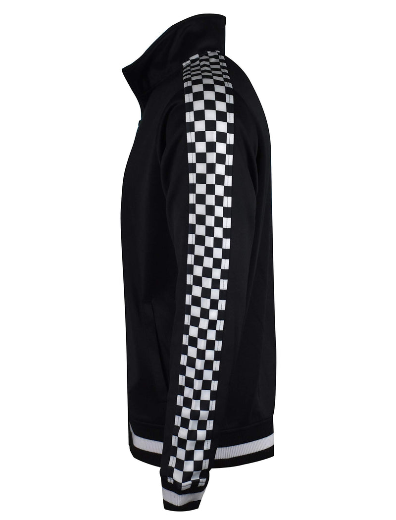 Screenshotbrand Mens Hip Hop Premium Slim Track Jacket - Side Taping Small F11854-black