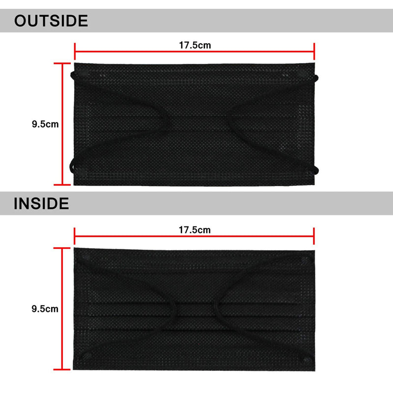 DIOLV Disposable Face Mask Adult 3 Layer Mens Breathable Facemask Womens Facial Masks for Indoor Outdoor 50Pcs/Pack Earloop,Black Black