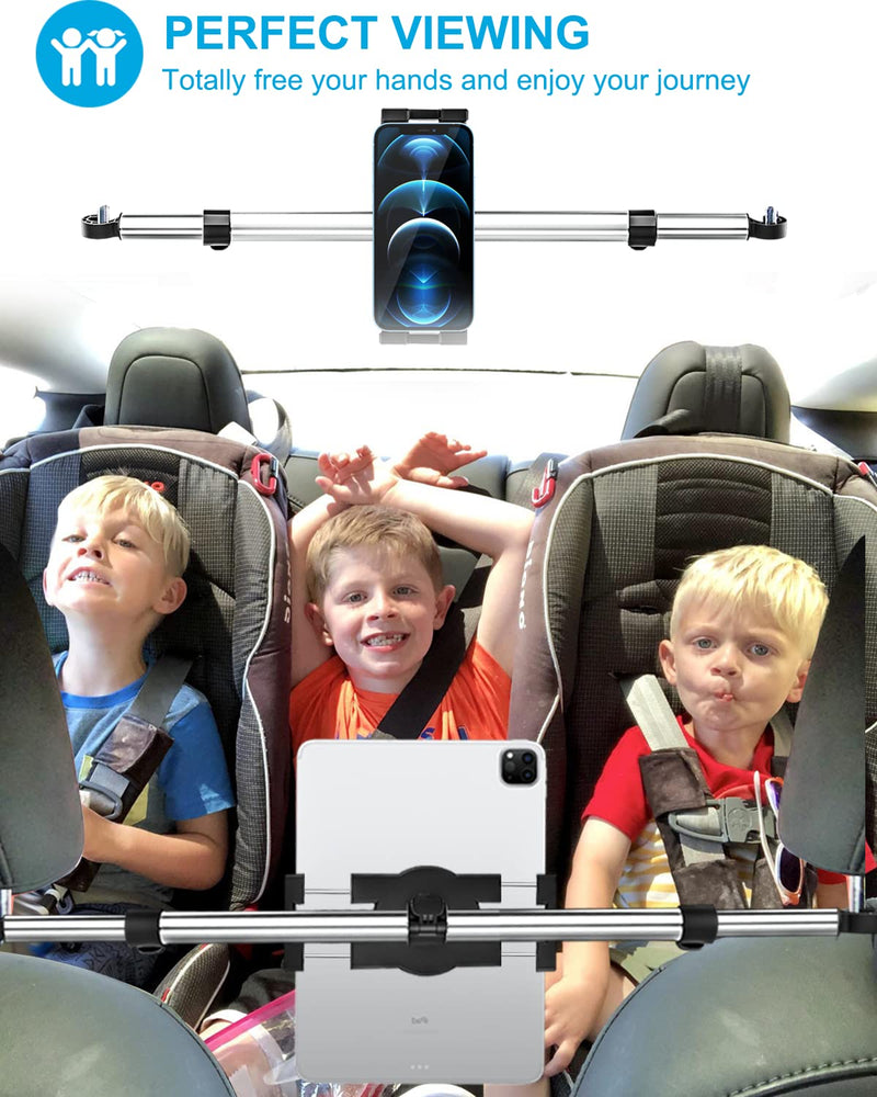 Car Headrest Tablet Holder Mount, [Anti Shake & Stretchable] Phone iPad Holder Back Seat for Car Between, woleyi Kids Stand for iPad Pro 12.9 Air Mini, Galaxy Tabs, Switch, 4-13" Cell Phones & Tablets
