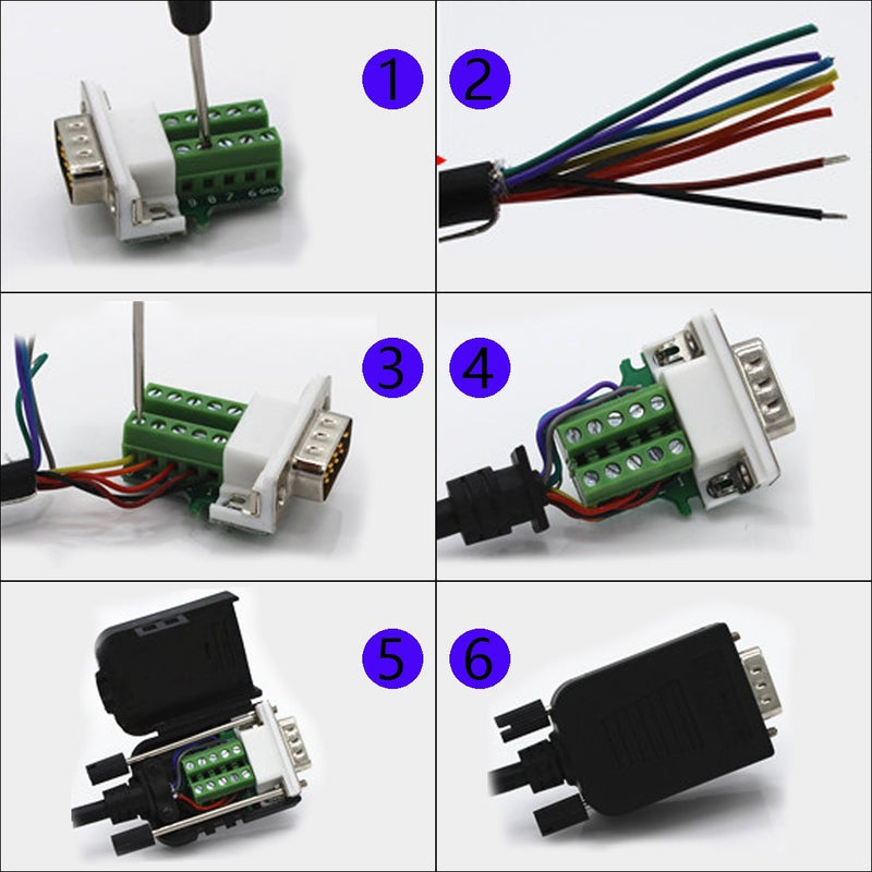 YIOVVOM DB9 Breakout Connector to Wiring Terminal RS232 D-SUB Male Serial Adapters Port Breakout Board Solder-Free Module with case( Female Serial Adapter) Female Adapter