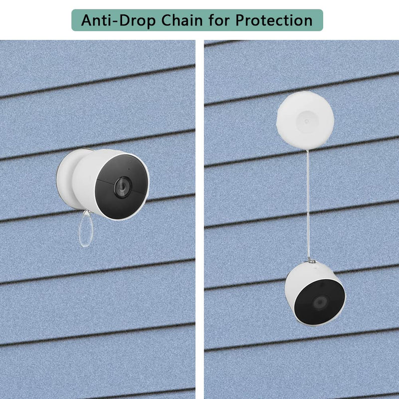 OYOCAM Anti Drop Security Chain Anti Theft Nest Camera Cable Compatible with Google Nest Cam Outdoor(Battery) Arlo Pro 4/3/Ultra Extra Protection Bundle Function for Cam, 2 Pack (Cam Not Included) 2 Packs-Anti Drop Security Chain