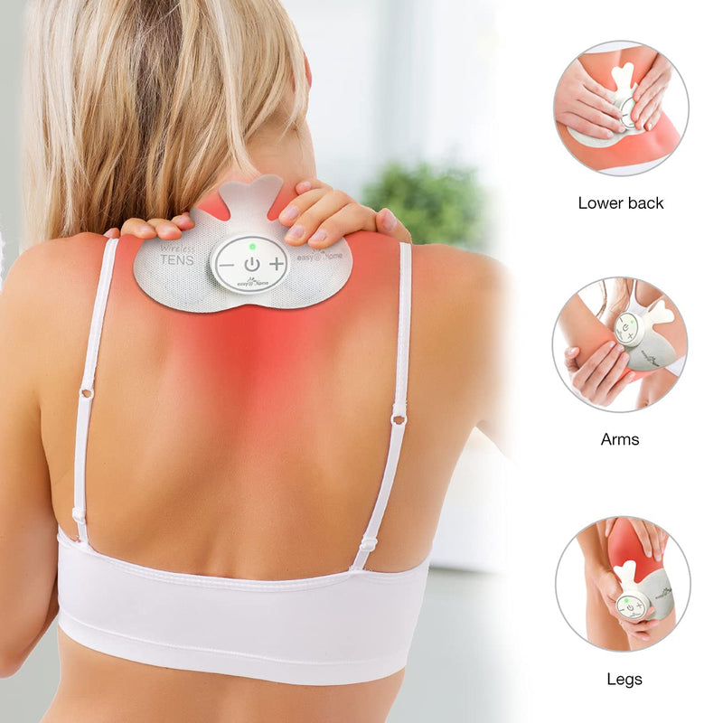 Easy@home Tens Unit Wireless Electrode Pads Self Stick Carbon Pads, 4 Pack 6.5" x 3" Reusable - Non Irritating Design Pulse Massagers Replacement, 2 Pads per Pack, ETP015