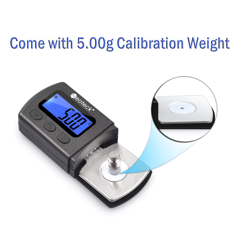 Neoteck Digital Turntable Stylus Force Scale Gauge 0.01g/5.00g Blue LCD Backlight for Tonearm Phono Cartridge Black