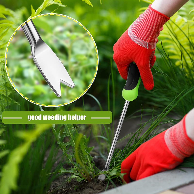 2 Pieces Hand Weeder Tool Garden Weeding Tool Gardening Weeder Tool with Ergonomic Handle, Stainless Steel Garden Lawn Farmland Transplant Gardening Plant Tool