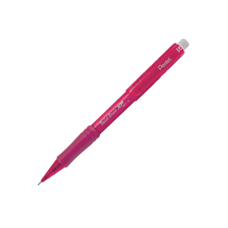 Pentel Twist-Erase EXPRESS Mechanical Pencil 0.7mm, Pink Barrel, Box of 12 (QE417P)