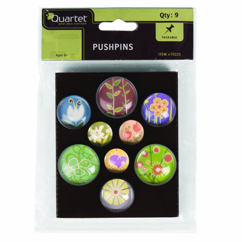 Quartet Bubble Push Pins, Assorted Designs (79225)