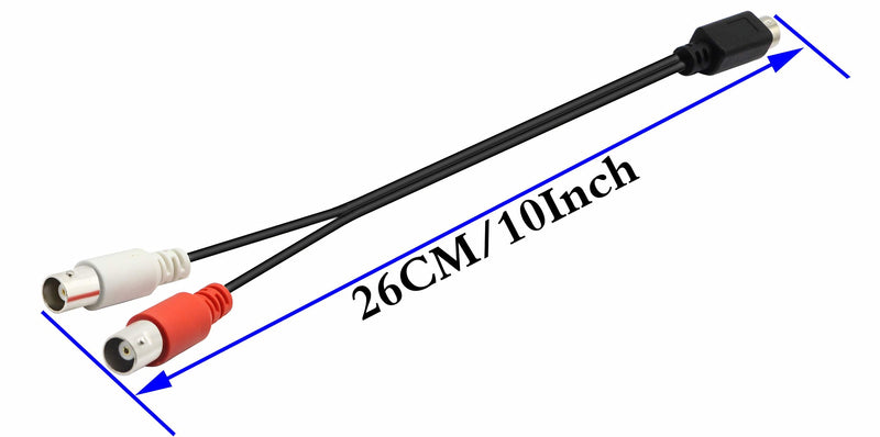zdyCGTime 4-PIN Mini-DIN S-Video Male to 2 BNC Female Y Splitter Extension Adapter Cable.Video Signal Transmission for Devices Such as oscilloscopes and Monitors (26CM) 26CM
