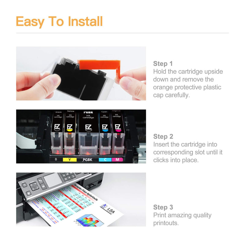E-Z Ink (TM) Compatible Ink Cartridge Replacement for Canon PGI-250XL CLI-251XL PGI 250 XL CLI 251 XL to use with PIXMA MX922 IP7220 MG5520 MG5420 IX6820 IP8720 MG7520 MG7120 MG6320 Printer (15 Pack)