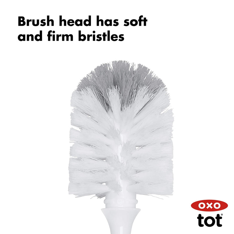 OXO Tot Bottle Brush with Nipple Cleaner and Stand, Gray