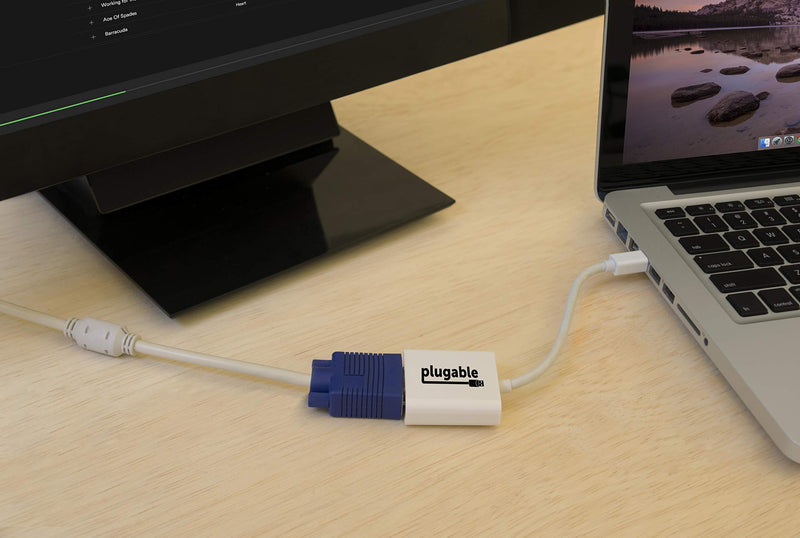 Plugable Mini DisplayPort (Thunderbolt 2) to VGA Adapter (Supports Mac, Windows, Linux Systems and Displays up to 1920x1080, Active)