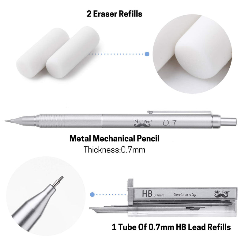 Mr. Pen- Mechanical Pencils 0.7, Metal Mechanical Pencils, Drawing Mechanical Pencils, Mechanical Pencils for Artists, Sketching Mechanical Pencils, Lead Pencil, Mechanical Drawing Pencils
